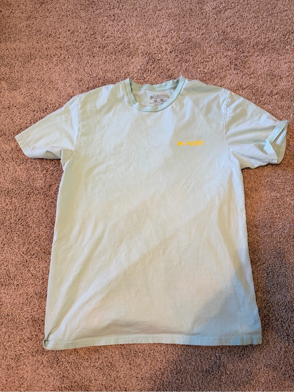 Columbia Men’s Short Sleeve Tee - Mint with Yellow Logo